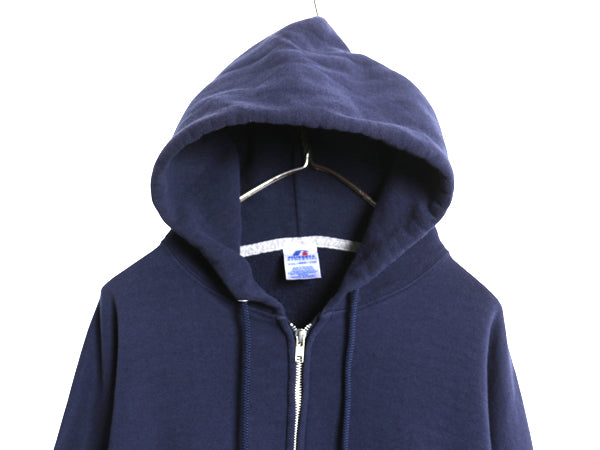 00s ラッセル 無地 フルジップ スウェット フード パーカー メンズ レディース XXL オールド トレーナー ワンポイント 裏起毛 大きいサイズ