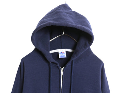 00s ラッセル 無地 フルジップ スウェット フード パーカー メンズ レディース XXL オールド トレーナー ワンポイント 裏起毛 大きいサイズ