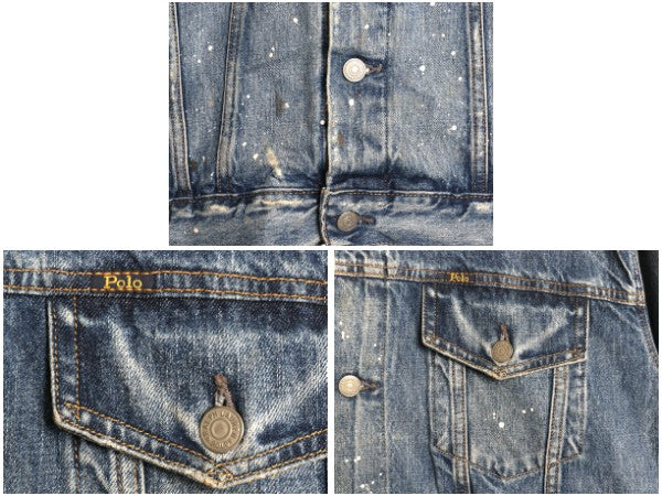 デニム&サプライ ラルフローレン デニム ジャケット メンズ XXL ポロ ヴィンテージ 加工 ジージャン 70506 タイプ トラッカー 大きいサイズ