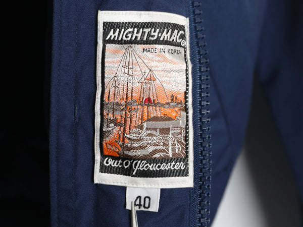 70s 80s ★ MIGHTY MAC セーリング ジャケット 40 メンズ M ヴィンテージ 裏ボア パイル フリース ライナー フルジップ ボート ブルゾン 紺