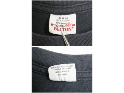 80s USA製 ポケット付き 半袖 Tシャツ メンズ XL 小さめ L 程/ ヴィンテージ ハーレー ダビッドソン ワッペン ポケT シングルステッチ 黒
