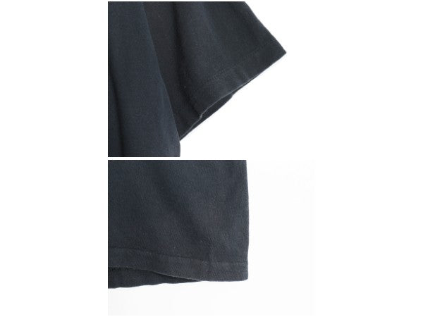 80s USA製 ポケット付き 半袖 Tシャツ メンズ XL 小さめ L 程/ ヴィンテージ ハーレー ダビッドソン ワッペン ポケT シングルステッチ 黒