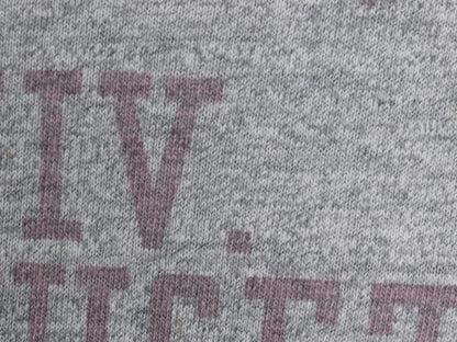 50s ランタグ ★ チャンピオン 3段 染込み プリント Tシャツ メンズ M 程/ 古着 ヴィンテージ 当時物 カレッジ シングルステッチ 霜降り 灰