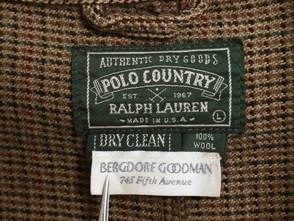 80s USA製 ★ ポロカントリー ラルフローレン ツイード ジャケット メンズ L ノーフォーク テーラード ハンティング ガンクラブ チェック