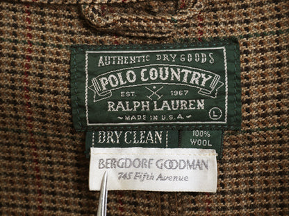 80s USA製 ★ ポロカントリー ラルフローレン ツイード ジャケット メンズ L ノーフォーク テーラード ハンティング ガンクラブ チェック