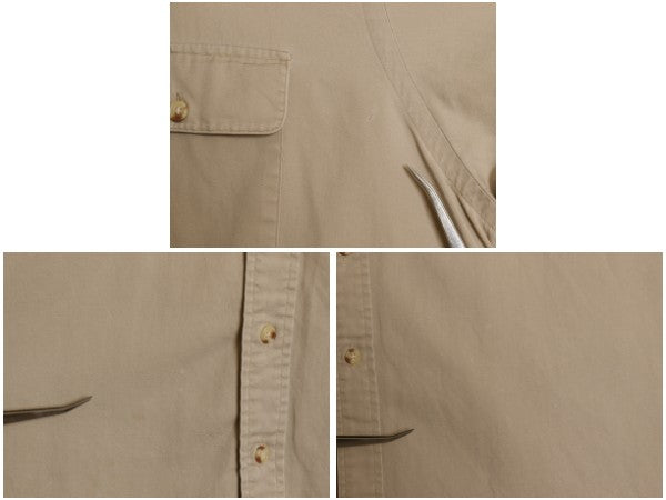 90s ラルフローレン 長袖 シャツ メンズ XL / オールド ポロ コットン ツイル チノ 薄手 無地 大きいサイズ シンプル ゆったり カジュアル