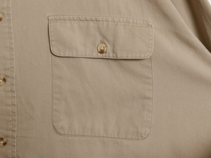 90s ラルフローレン 長袖 シャツ メンズ XL / オールド ポロ コットン ツイル チノ 薄手 無地 大きいサイズ シンプル ゆったり カジュアル