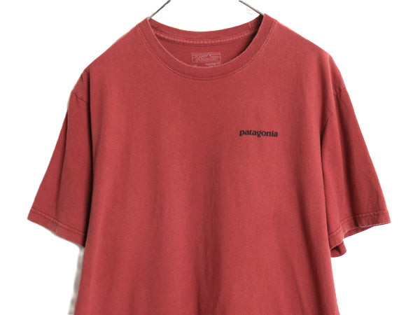 パタゴニア 両面 プリント 半袖 Tシャツ メンズ M / 古着 17年製 アウトドア P6 バックプリント ボックスロゴ カットソー シンプル エンジ