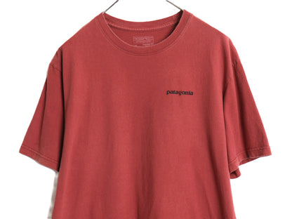 パタゴニア 両面 プリント 半袖 Tシャツ メンズ M / 古着 17年製 アウトドア P6 バックプリント ボックスロゴ カットソー シンプル エンジ
