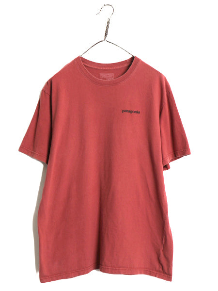 パタゴニア 両面 プリント 半袖 Tシャツ メンズ M / 古着 17年製 アウトドア P6 バックプリント ボックスロゴ カットソー シンプル エンジ