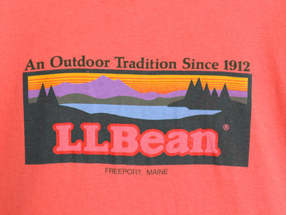 80s USA製 エルエルビーン ヘインズ 別注 プリント 半袖 Tシャツ メンズ L 小さめ M 程/ ヴィンテージ ヘビーウェイト コットン カットソー