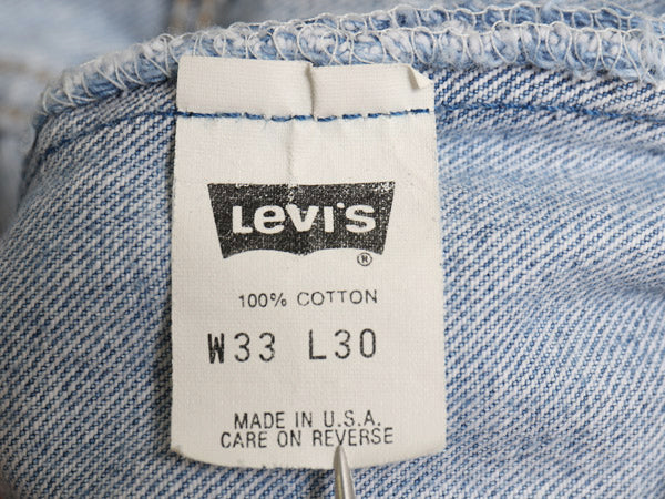 90s USA製 リーバイス 501 デニム パンツ メンズ 33 30 古着 オールド ジーンズ ジーパン ストレート ボタンフライ ボトムス アタリ 赤タブ