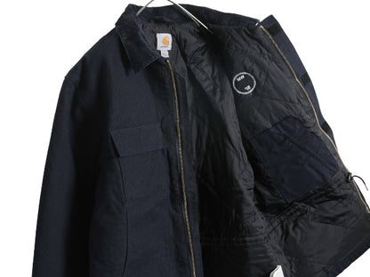 US企画 カーハート トラディショナル コート メンズ L / 古着 ダック ジャケット ブルゾン ジャンパー 中綿 キルティング ライナー 企業 紺