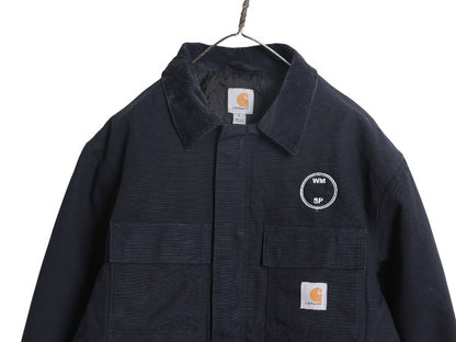 US企画 カーハート トラディショナル コート メンズ L / 古着 ダック ジャケット ブルゾン ジャンパー 中綿 キルティング ライナー 企業 紺