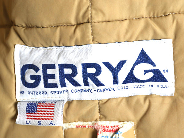 80s USA製 ★ GERRY キルティング ダウン ジャケット メンズ M 程/ 古着 ヴィンテージ 襟ボア アウトドア ジャンパー ブルゾン フルジップ