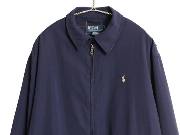 90s ポロ ラルフローレン スイングトップ ジャケット メンズ M / 古着 オールド スムース 素材 フルジップ チェック ライナー付き ブルゾン