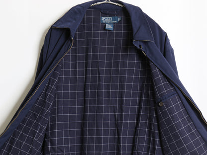 90s ポロ ラルフローレン スイングトップ ジャケット メンズ M / 古着 オールド スムース 素材 フルジップ チェック ライナー付き ブルゾン