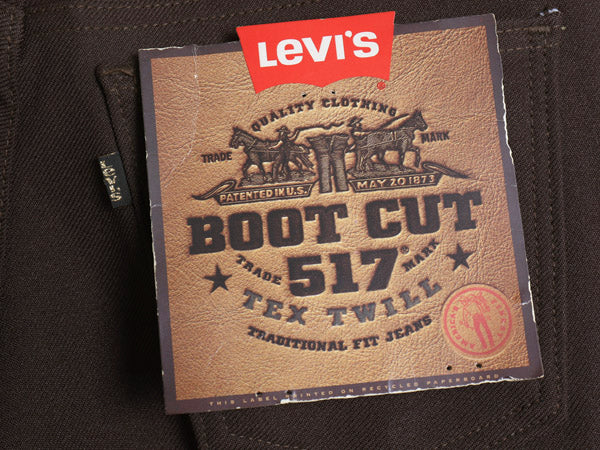 デッドストック 90s USA製 リーバイス ポリ フレア パンツ メンズ 32 30 新品 オールド 517 スタプレ ブーツカット ノータック スラックス