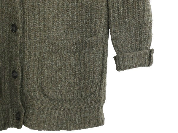 デニム&サプライ ラルフローレン ウール ニット ロング カーディガン レディース M ポロ セーター 前開き 羽織り 重ね着 シンプル カーキ