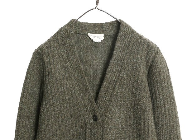 デニム&サプライ ラルフローレン ウール ニット ロング カーディガン レディース M ポロ セーター 前開き 羽織り 重ね着 シンプル カーキ