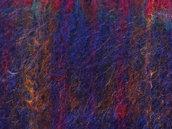 イギリス製 ロイヤルスコット モヘア ウール マフラー メンズ レディース 古着 チェック フリンジ付き マルチカラー 防寒 あったか 英国製