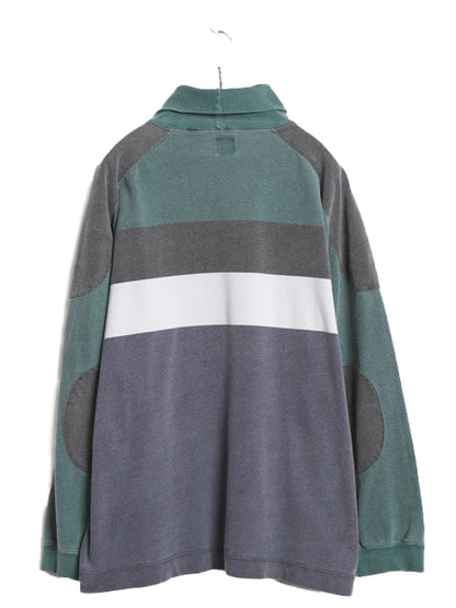90s オールド ギャップ タートルネック ボーダー 長袖 Tシャツ メンズ L ロンT ラガーシャツ 素材 ヘビーウェイト カットソー マルチカラー