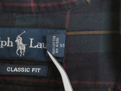 00s ラルフローレン チェック 長袖 ボタンダウン シャツ メンズ L オールド ポロ CLASSIC FIT コットン ポニー ワンポイント マルチカラー