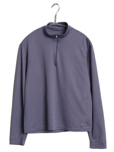 00s USA製 パタゴニア キャプリーン 長袖 Tシャツ レディース M / 01年製 アウトドア ハーフジップ ロンT インナー ストレッチ ハイネック