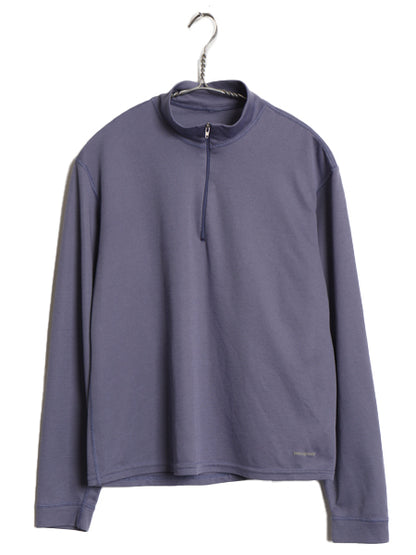 00s USA製 パタゴニア キャプリーン 長袖 Tシャツ レディース M / 01年製 アウトドア ハーフジップ ロンT インナー ストレッチ ハイネック