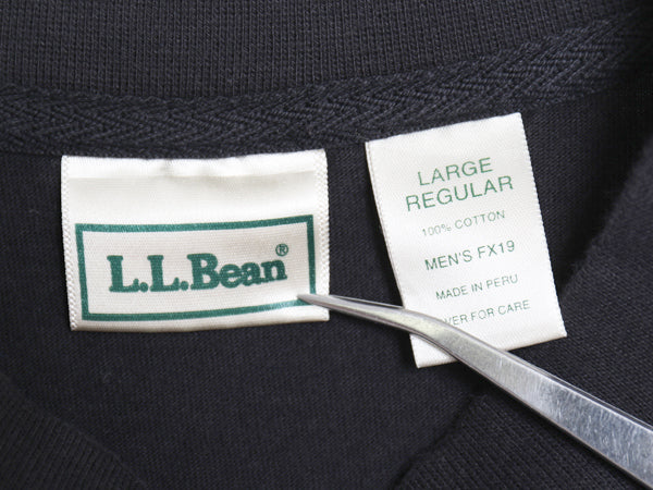 90s エルエルビーン ポケット付き 無地 半袖 Tシャツ L メンズ XL 程/ 古着 オールド モックネック ポケT ブランク 大きいサイズ ブラック