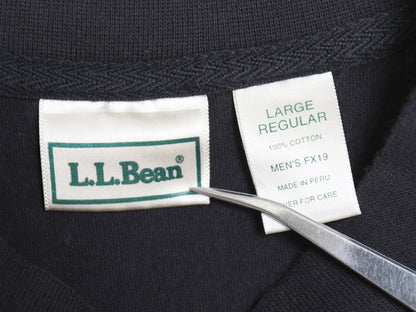90s エルエルビーン ポケット付き 無地 半袖 Tシャツ L メンズ XL 程/ 古着 オールド モックネック ポケT ブランク 大きいサイズ ブラック