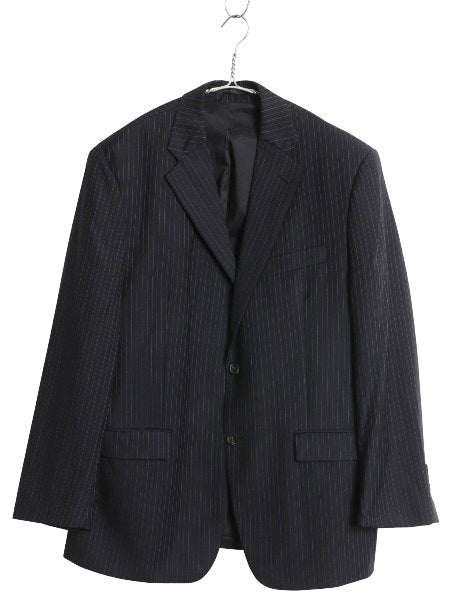 デッドストック ローレン ラルフローレン テーラード ジャケット メンズ M 程/ ポロ ブレザー スーツ ウール ストライプ サマー ネイビー