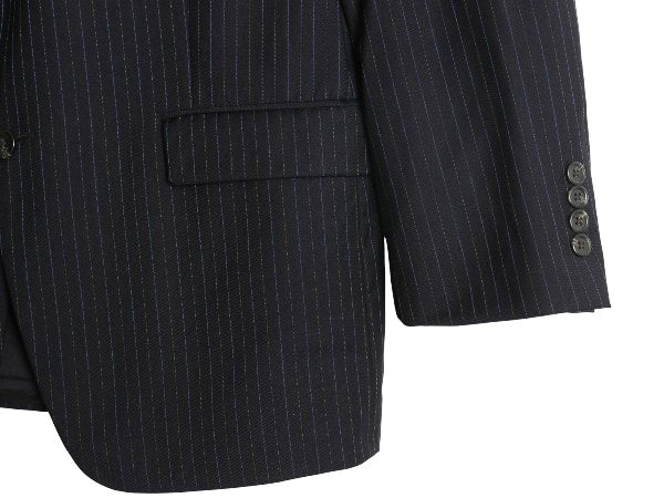 デッドストック ローレン ラルフローレン テーラード ジャケット メンズ M 程/ ポロ ブレザー スーツ ウール ストライプ サマー ネイビー