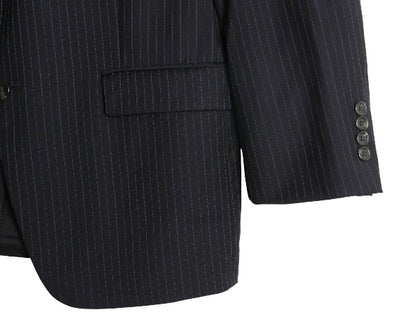 デッドストック ローレン ラルフローレン テーラード ジャケット メンズ M 程/ ポロ ブレザー スーツ ウール ストライプ サマー ネイビー