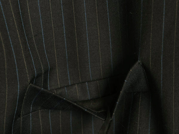 デッドストック ローレン ラルフローレン テーラード ジャケット メンズ M 程/ ポロ ブレザー スーツ ウール ストライプ サマー ネイビー