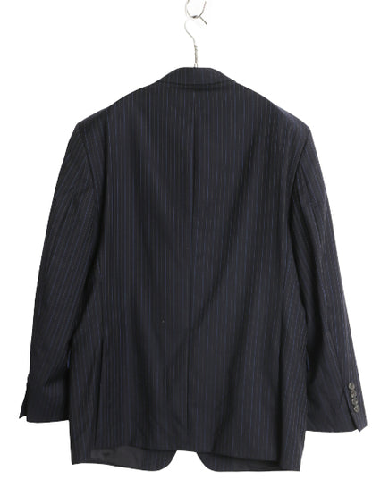デッドストック ローレン ラルフローレン テーラード ジャケット メンズ M 程/ ポロ ブレザー スーツ ウール ストライプ サマー ネイビー