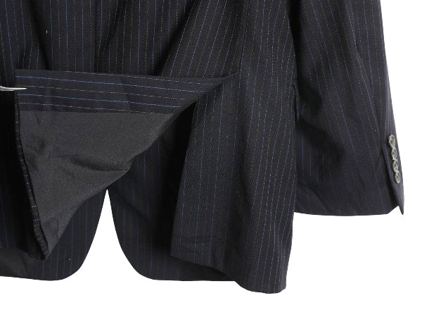 デッドストック ローレン ラルフローレン テーラード ジャケット メンズ M 程/ ポロ ブレザー スーツ ウール ストライプ サマー ネイビー