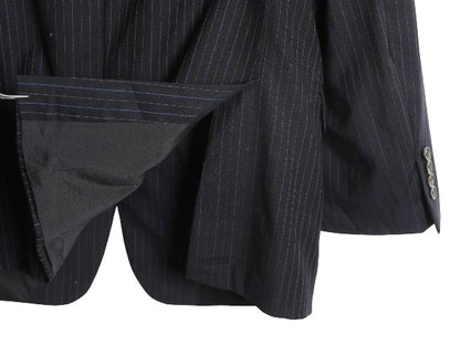 デッドストック ローレン ラルフローレン テーラード ジャケット メンズ M 程/ ポロ ブレザー スーツ ウール ストライプ サマー ネイビー