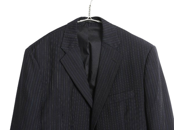 デッドストック ローレン ラルフローレン テーラード ジャケット メンズ M 程/ ポロ ブレザー スーツ ウール ストライプ サマー ネイビー