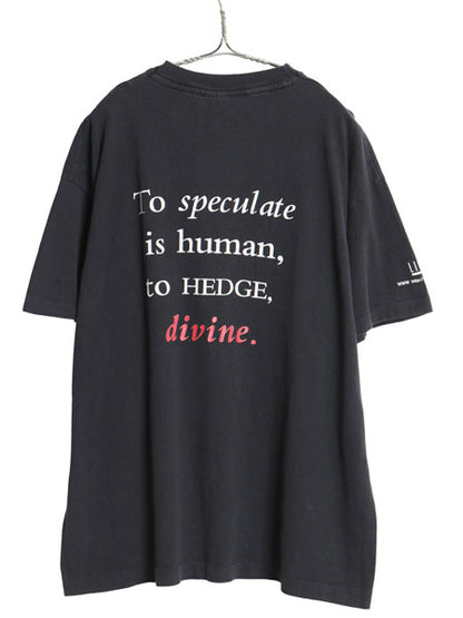 90s 企業 メッセージ プリント Tシャツ メンズ XL / 古着 オールド 当時物 ヘビーウェイト グラフィック シングルステッチ 大きいサイズ 黒