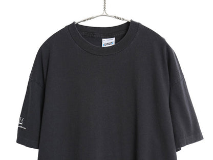 90s 企業 メッセージ プリント Tシャツ メンズ XL / 古着 オールド 当時物 ヘビーウェイト グラフィック シングルステッチ 大きいサイズ 黒