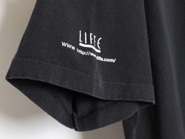 90s 企業 メッセージ プリント Tシャツ メンズ XL / 古着 オールド 当時物 ヘビーウェイト グラフィック シングルステッチ 大きいサイズ 黒