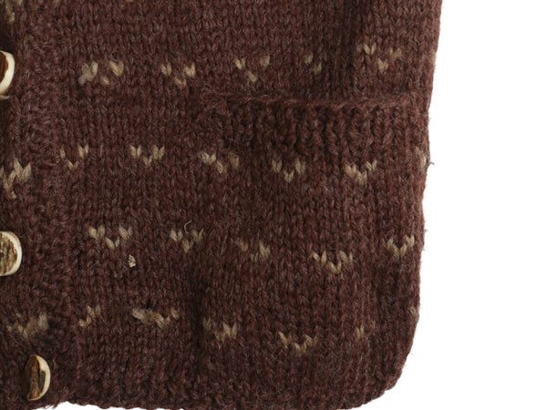 80s イギリス製 ラルフローレン ショールカラー ニット ベスト レディース S 古着 ヴィンテージ ポロ ハンドメイド カウチン ウール 前開き