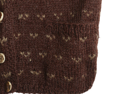 80s イギリス製 ラルフローレン ショールカラー ニット ベスト レディース S 古着 ヴィンテージ ポロ ハンドメイド カウチン ウール 前開き