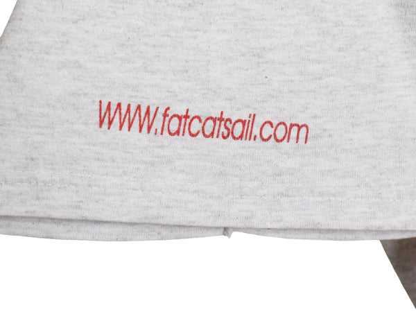 企業 両面 プリント 半袖 Tシャツ メンズ XL 程/ ヘビーウェイト コットン ネコ カットソー クルーネック ワンポイント 大きいサイズ 灰 