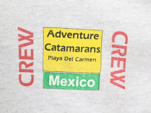 企業 両面 プリント 半袖 Tシャツ メンズ XL 程/ ヘビーウェイト コットン ネコ カットソー クルーネック ワンポイント 大きいサイズ 灰 