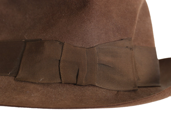 イギリス製 80s ブルックスブラザーズ x ジェームスロック 中折れ フェドラハット メンズ 実寸 57cm M 程  帽子 ヴィンテージ フェルト 茶