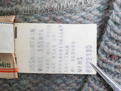 80s USA製 EMS ウール ニット ベストメンズ S ヴィンテージ Vネック プルオーバー アウトドア セーター 無地 重ね着 マルチカラー シンプル