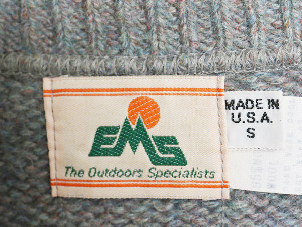 80s USA製 EMS ウール ニット ベストメンズ S ヴィンテージ Vネック プルオーバー アウトドア セーター 無地 重ね着 マルチカラー シンプル
