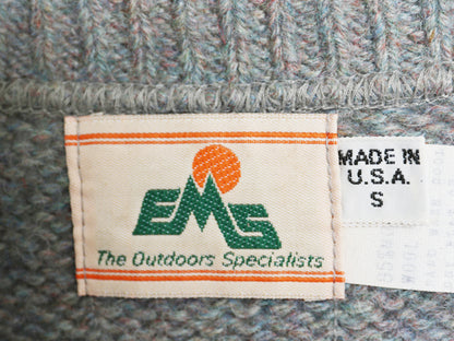 80s USA製 EMS ウール ニット ベストメンズ S ヴィンテージ Vネック プルオーバー アウトドア セーター 無地 重ね着 マルチカラー シンプル